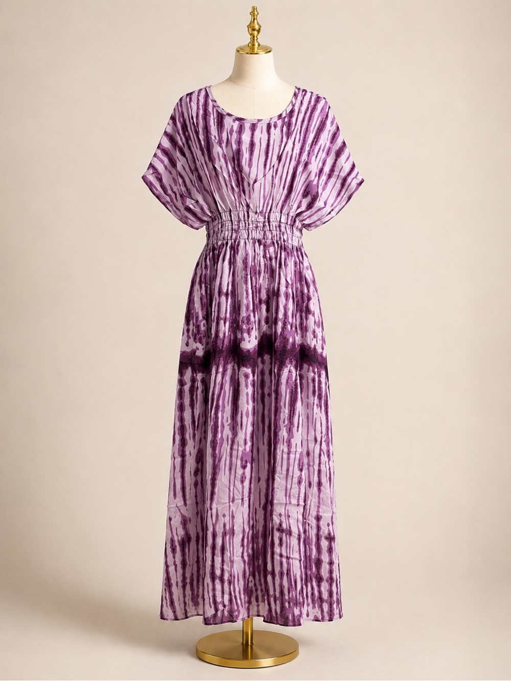 Purple Tie-Dye Maxi Dress